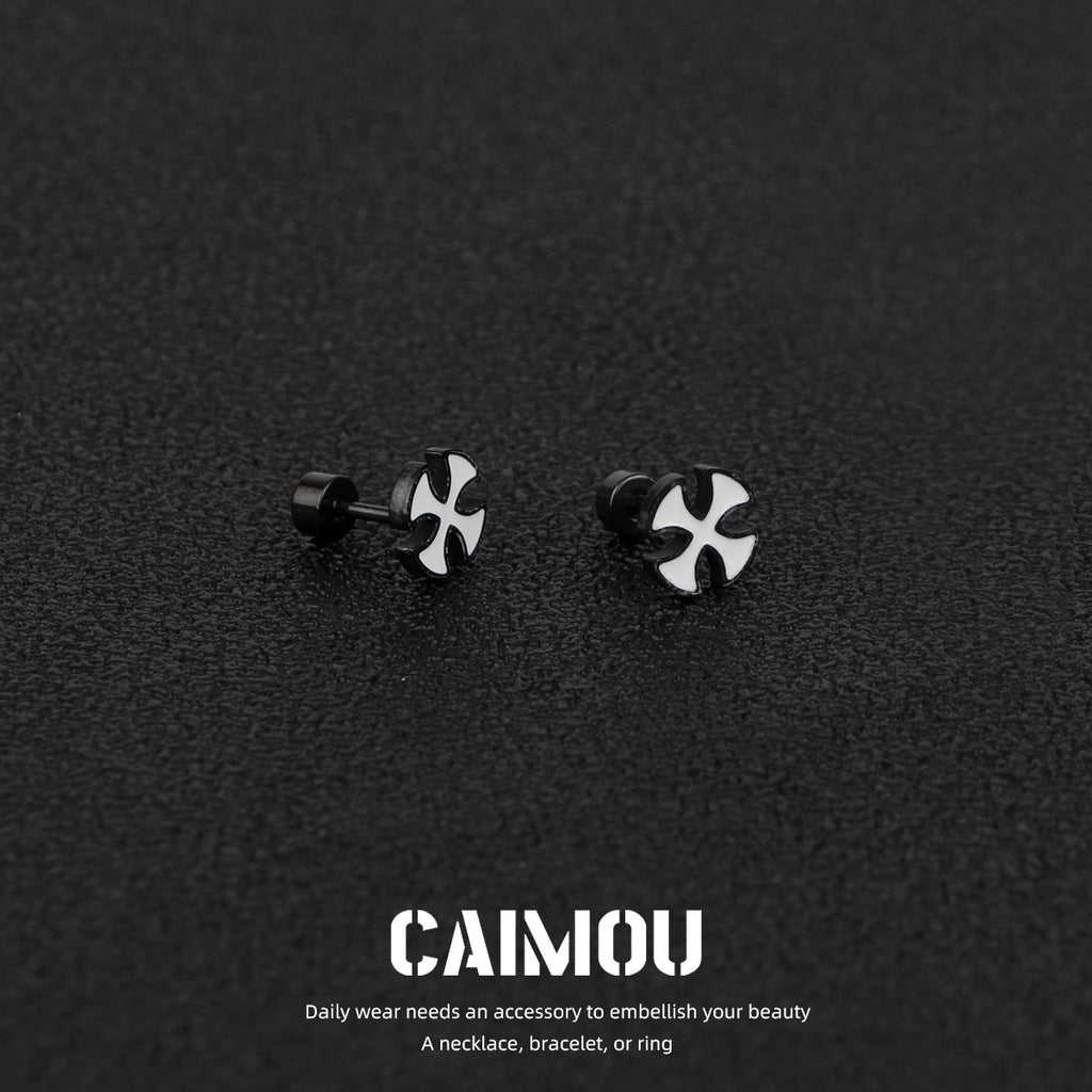 Cross flower earrings