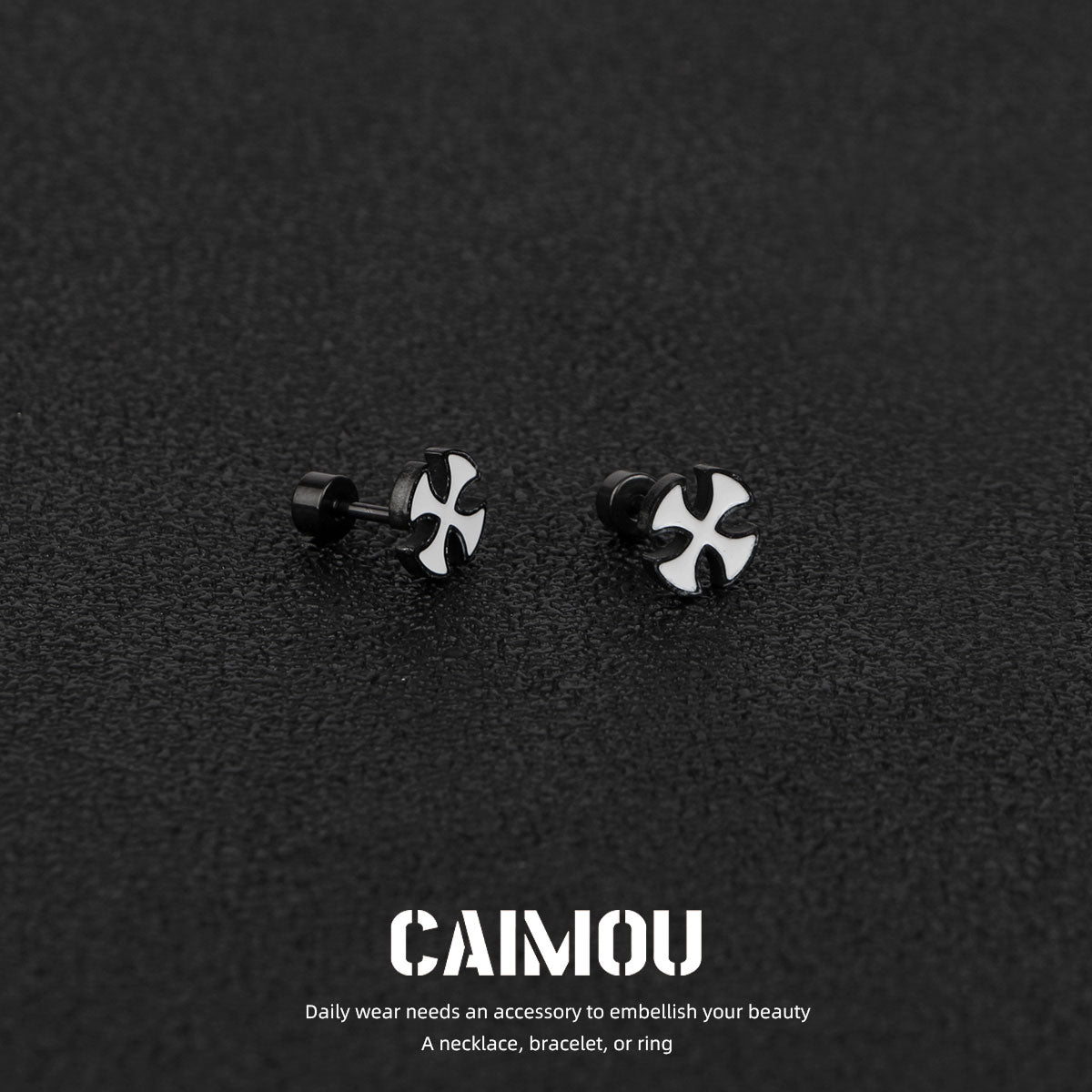 Cross flower earrings