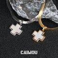 🤍✝️Mother-of-pearl cross clavicle chain