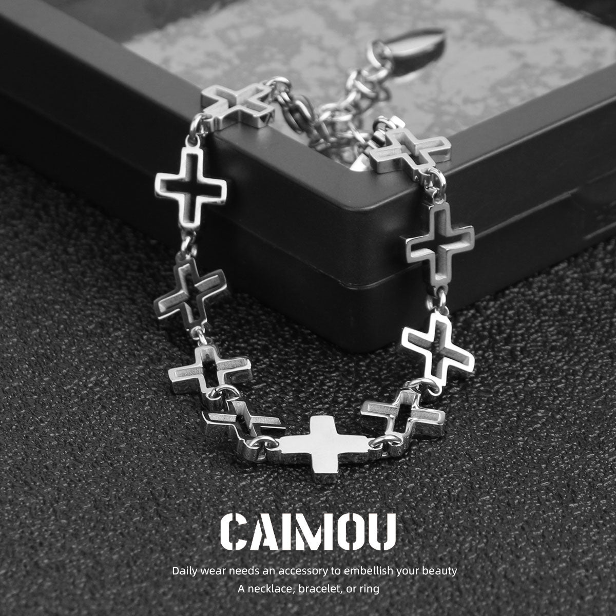 Openwork cross bracelet