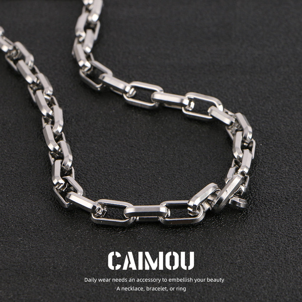 Rectangle Link Thick Chain Necklace
