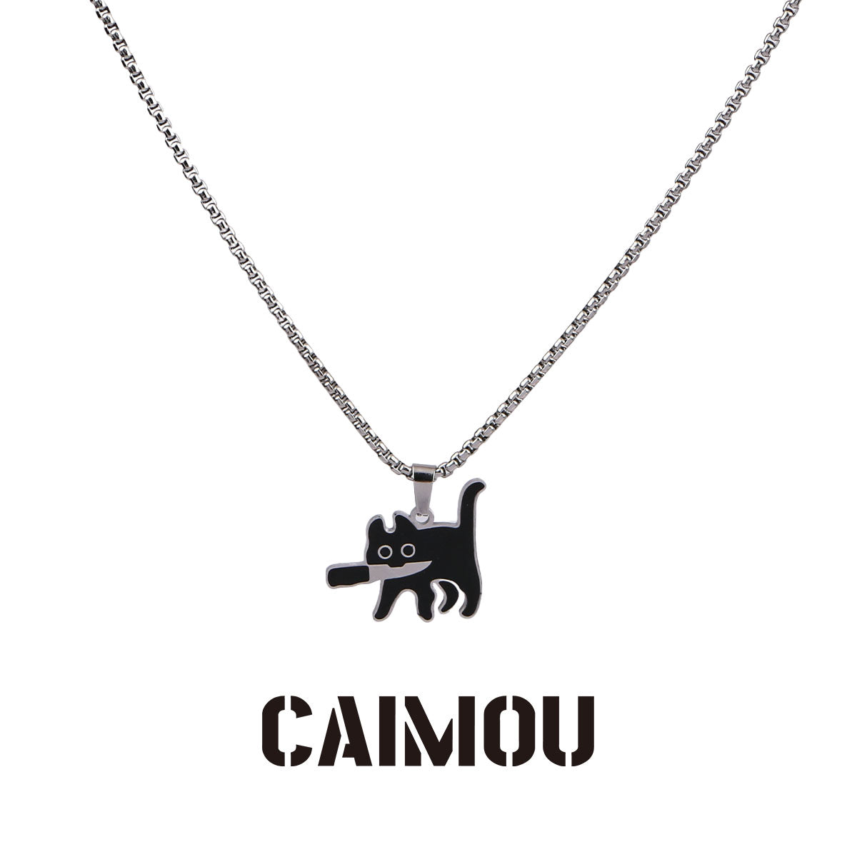 Knife Cat Pendant Necklace