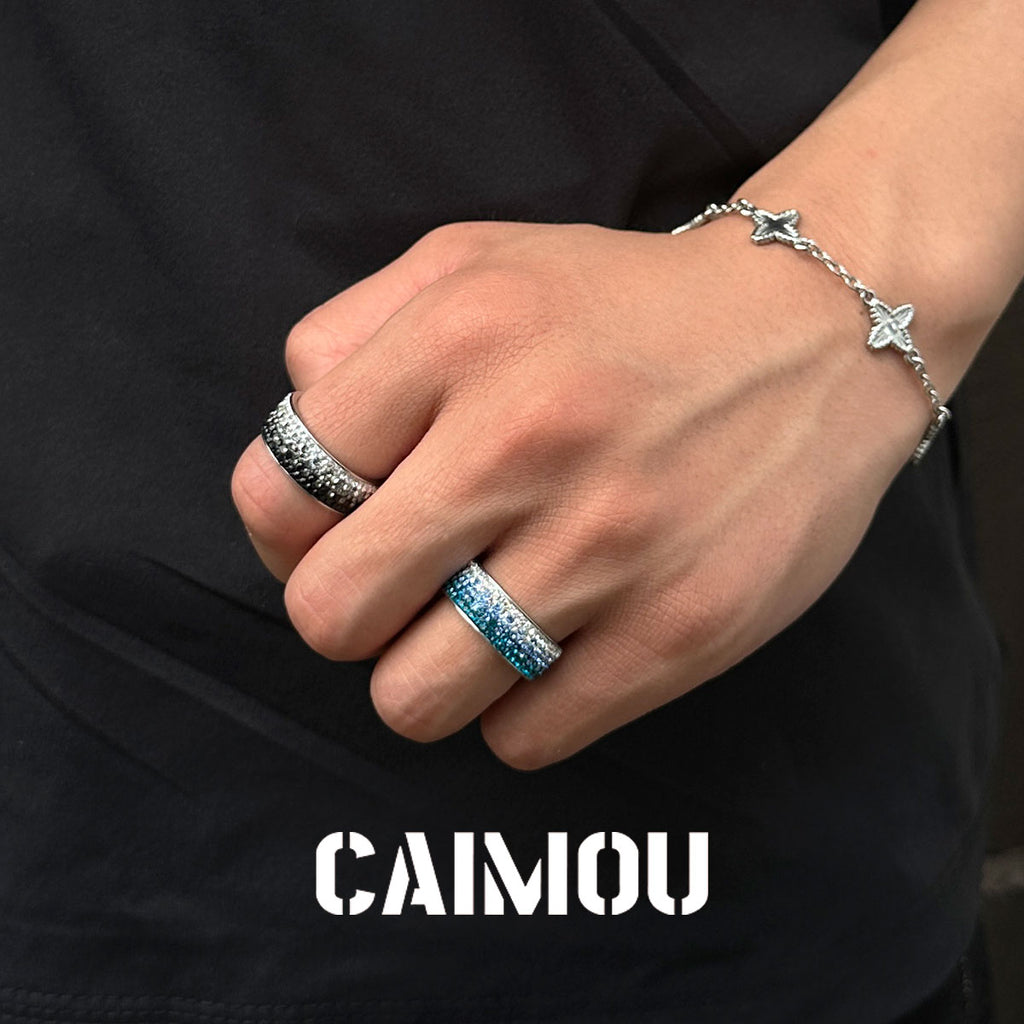 Gradient Crystal Wide Band Ring
