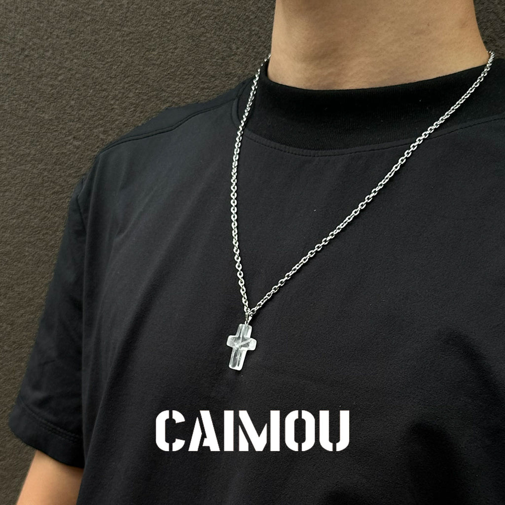 Stone Cross Pendant Necklace