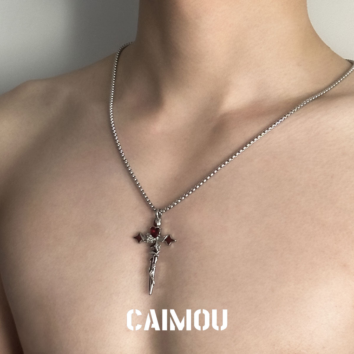 🌹✝️Cross Red Rose Necklace