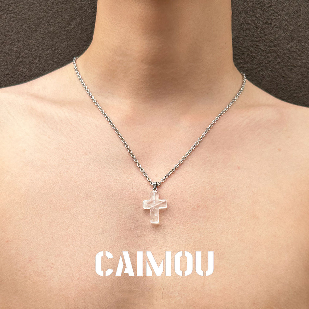 Stone Cross Pendant Necklace