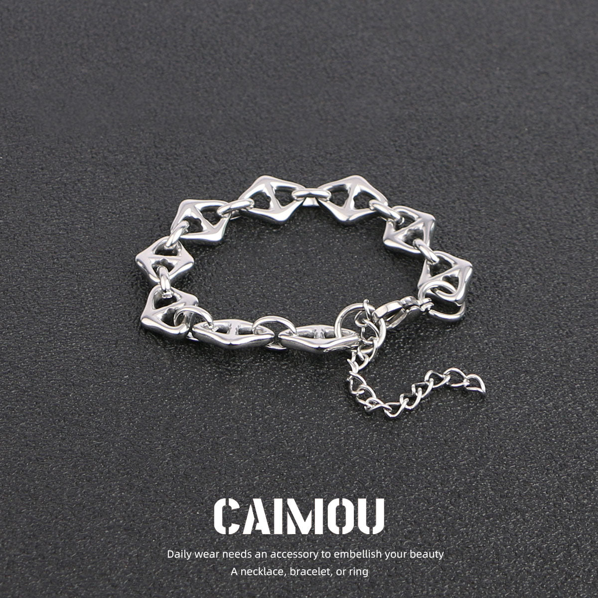 Geometric Rhombus Link Bracelet