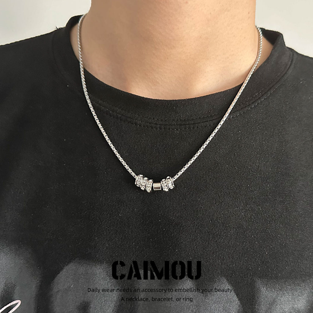 Rhinestone Barrel Choker Necklace