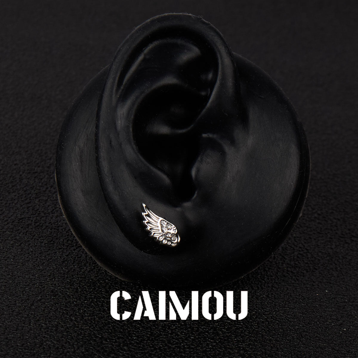 Wing Cubic Zirconia Stud Earrings