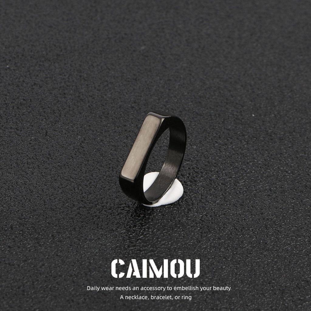 Black Titanium Steel Signet Rings (Multi Styles)