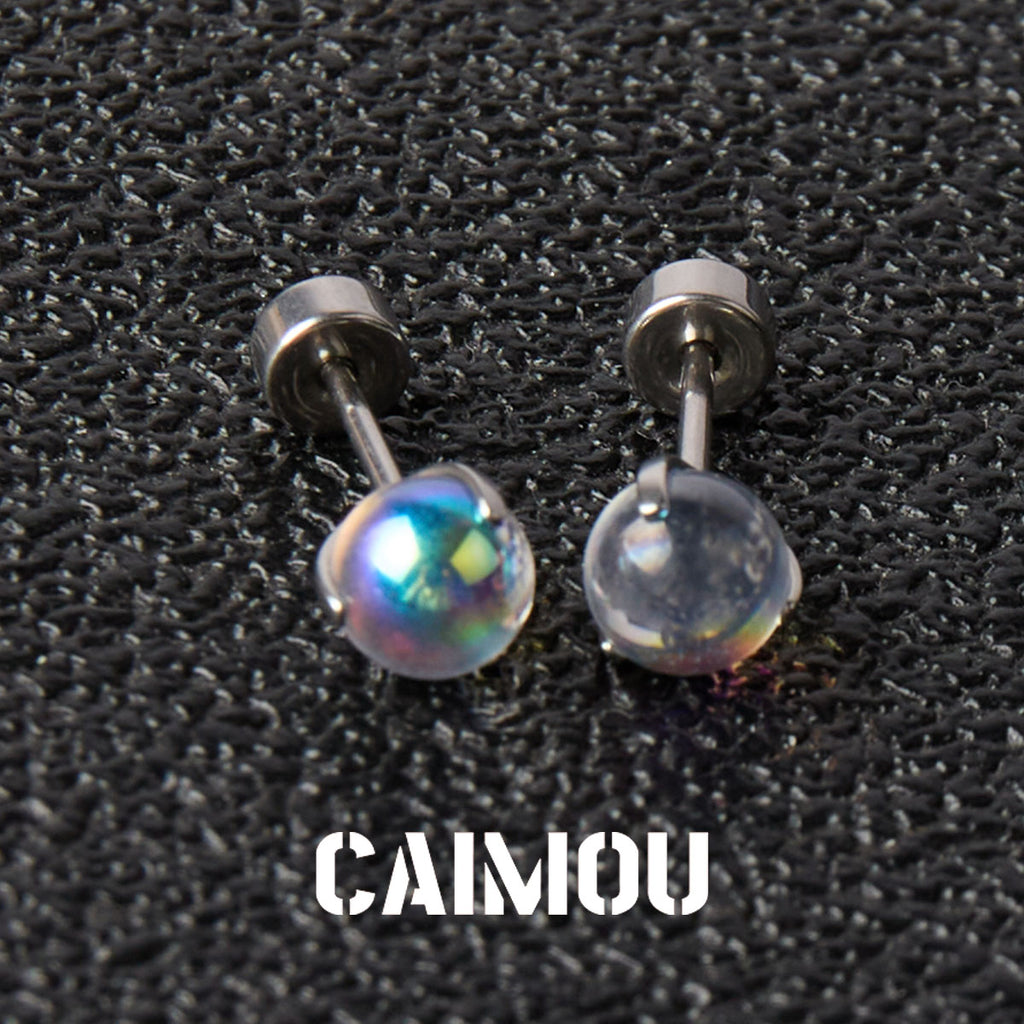 Round Bead Stud Earrings