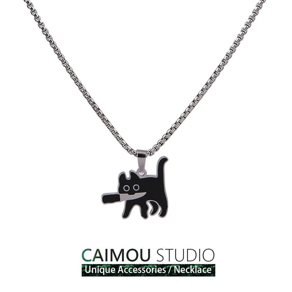 Knife Cat Pendant Necklace