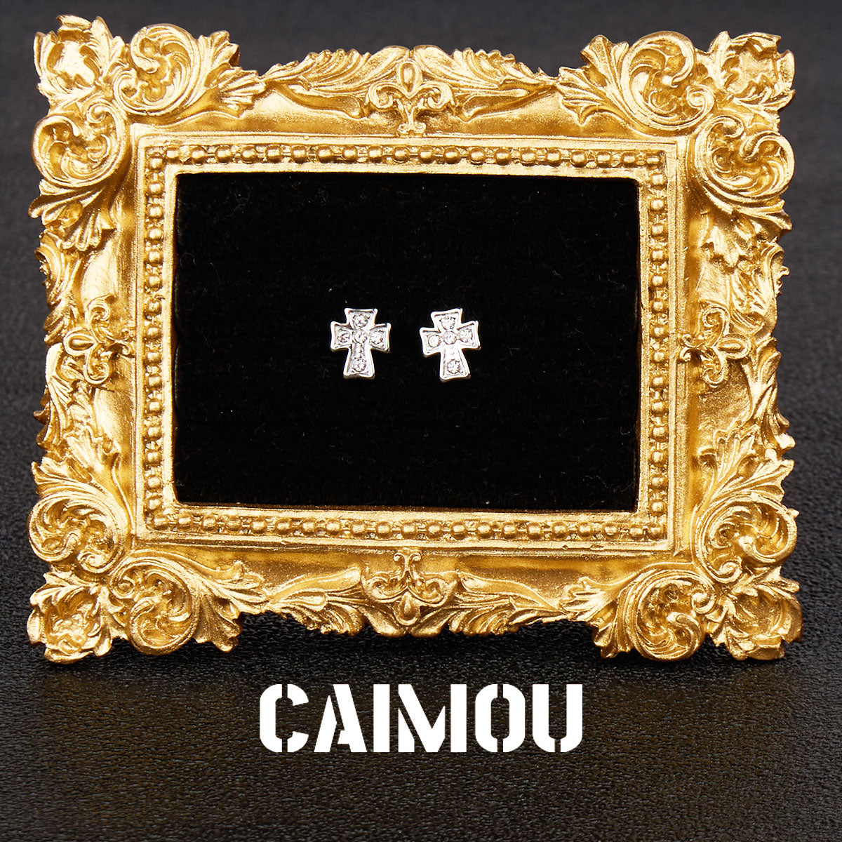 Cubic Zirconia Cross Stud Earrings
