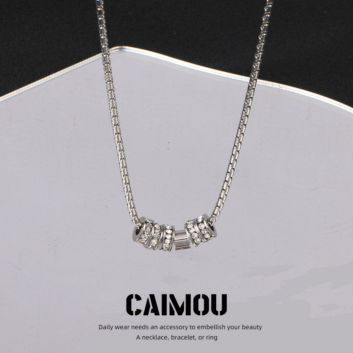 Rhinestone Barrel Choker Necklace