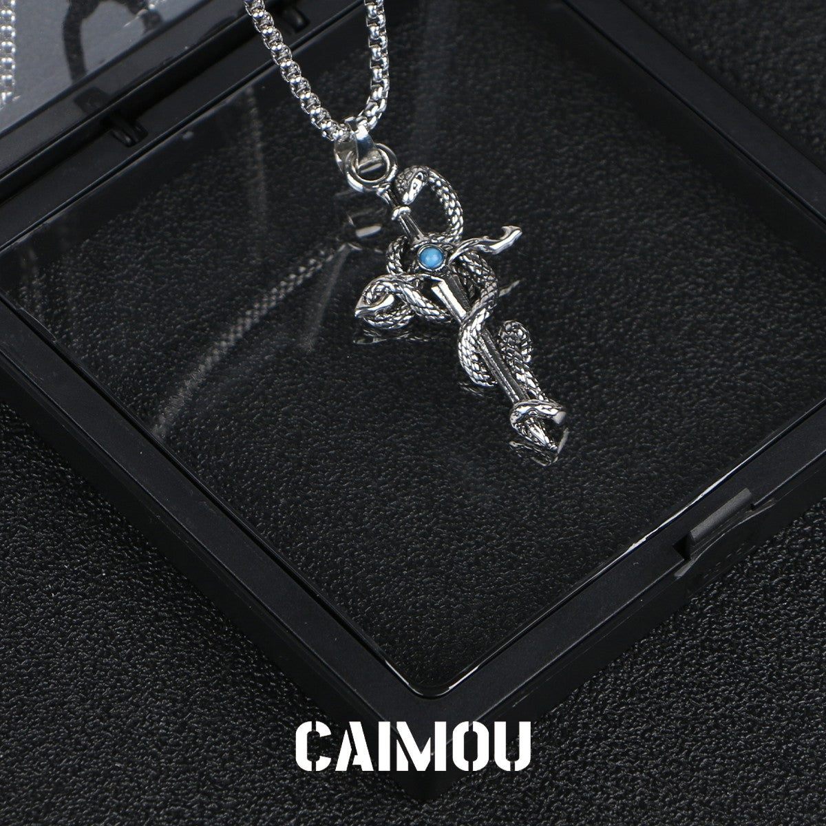 🐍✝️snake cross necklace
