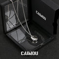 Full Paved Crystal Interlocking Double Ring Necklace