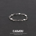 Black and white cross bracelet
