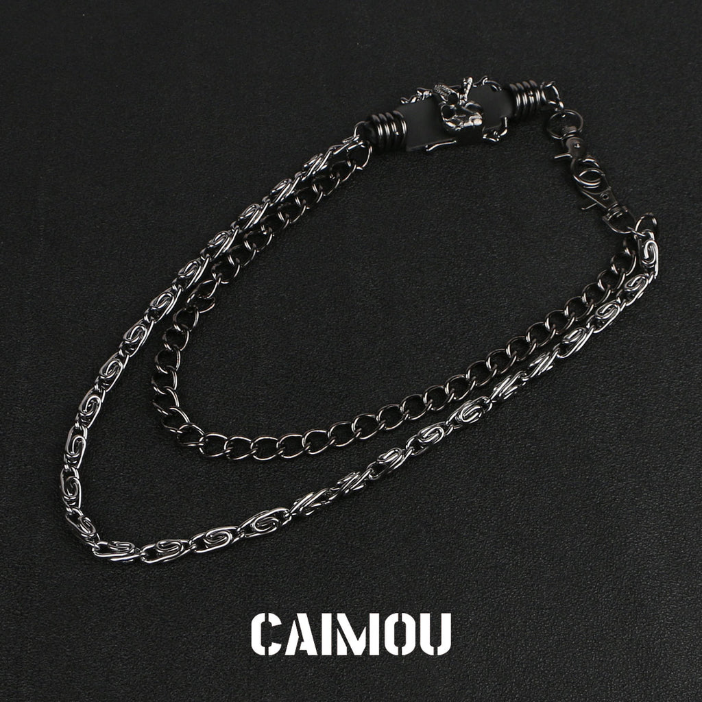 Skull Double Layer Pants Chain