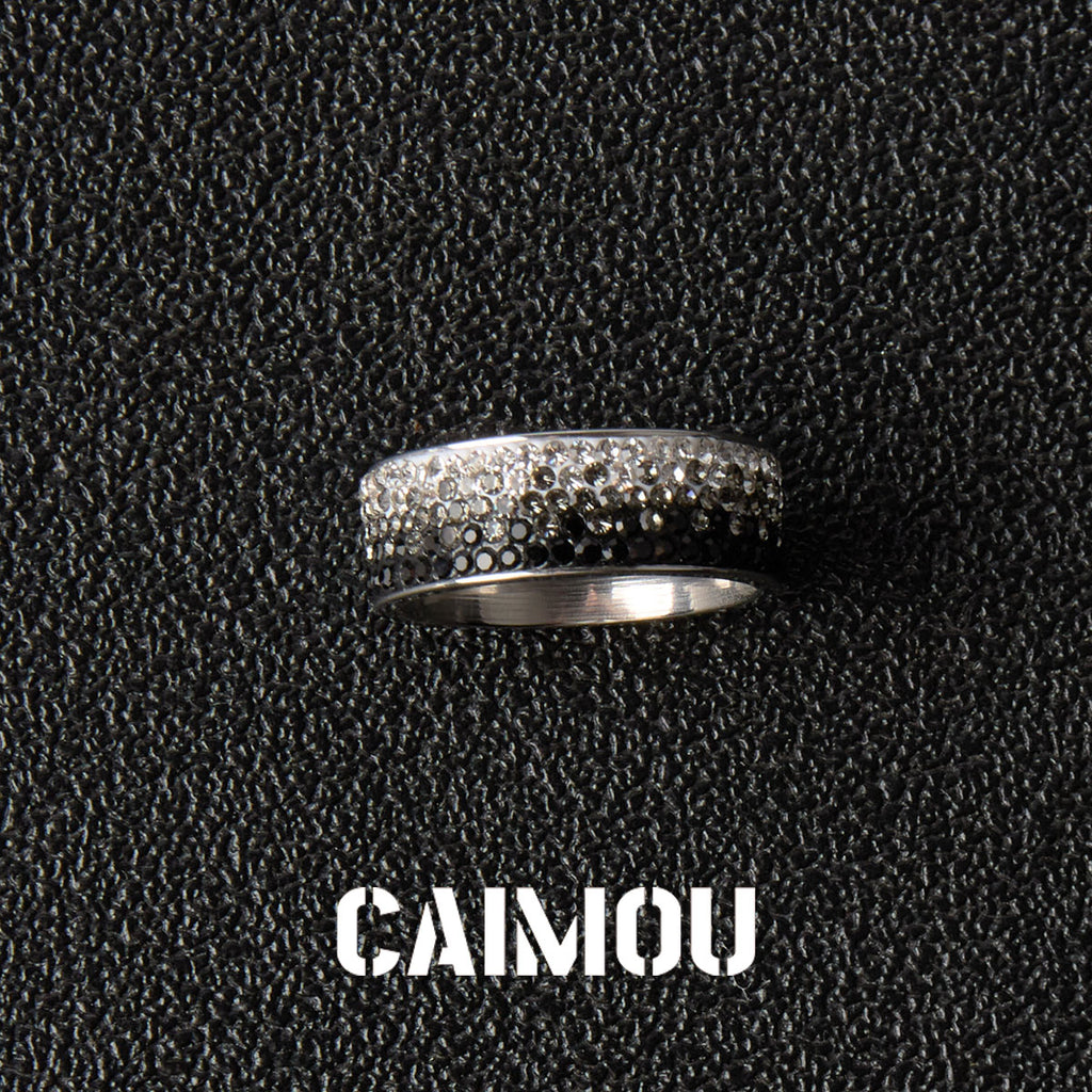 Gradient Crystal Wide Band Ring