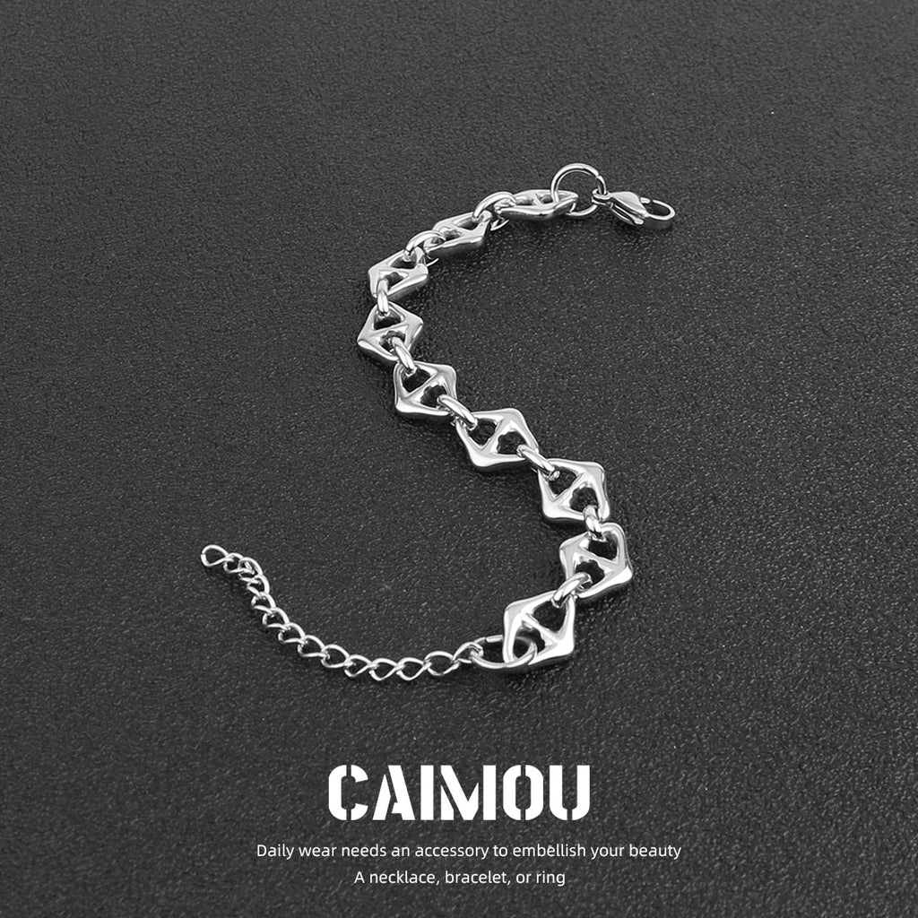 Geometric Rhombus Link Bracelet