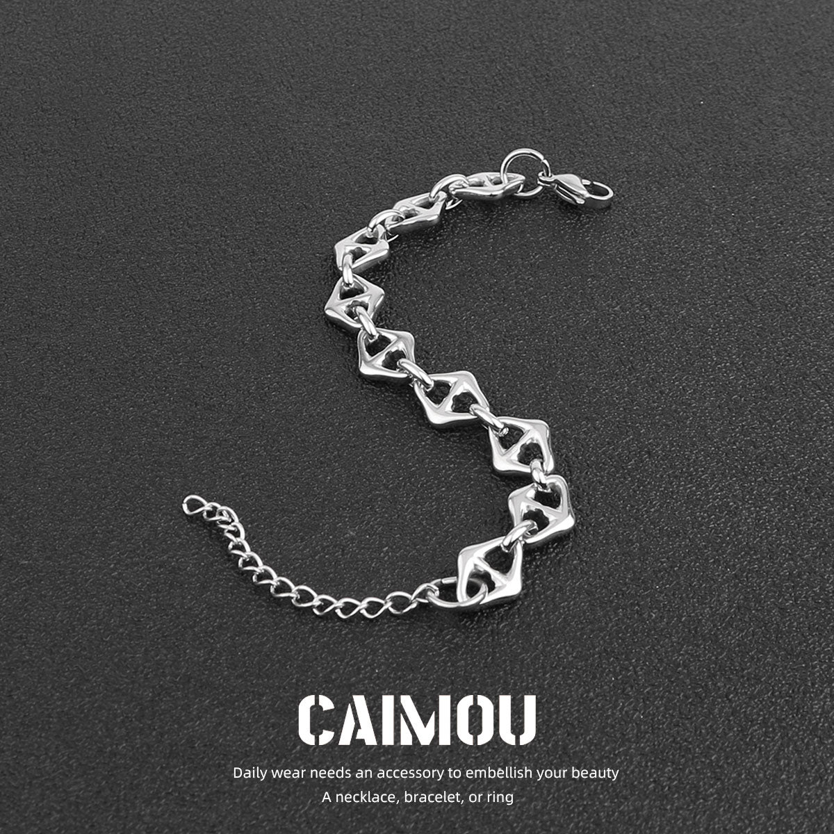 Geometric Rhombus Link Bracelet
