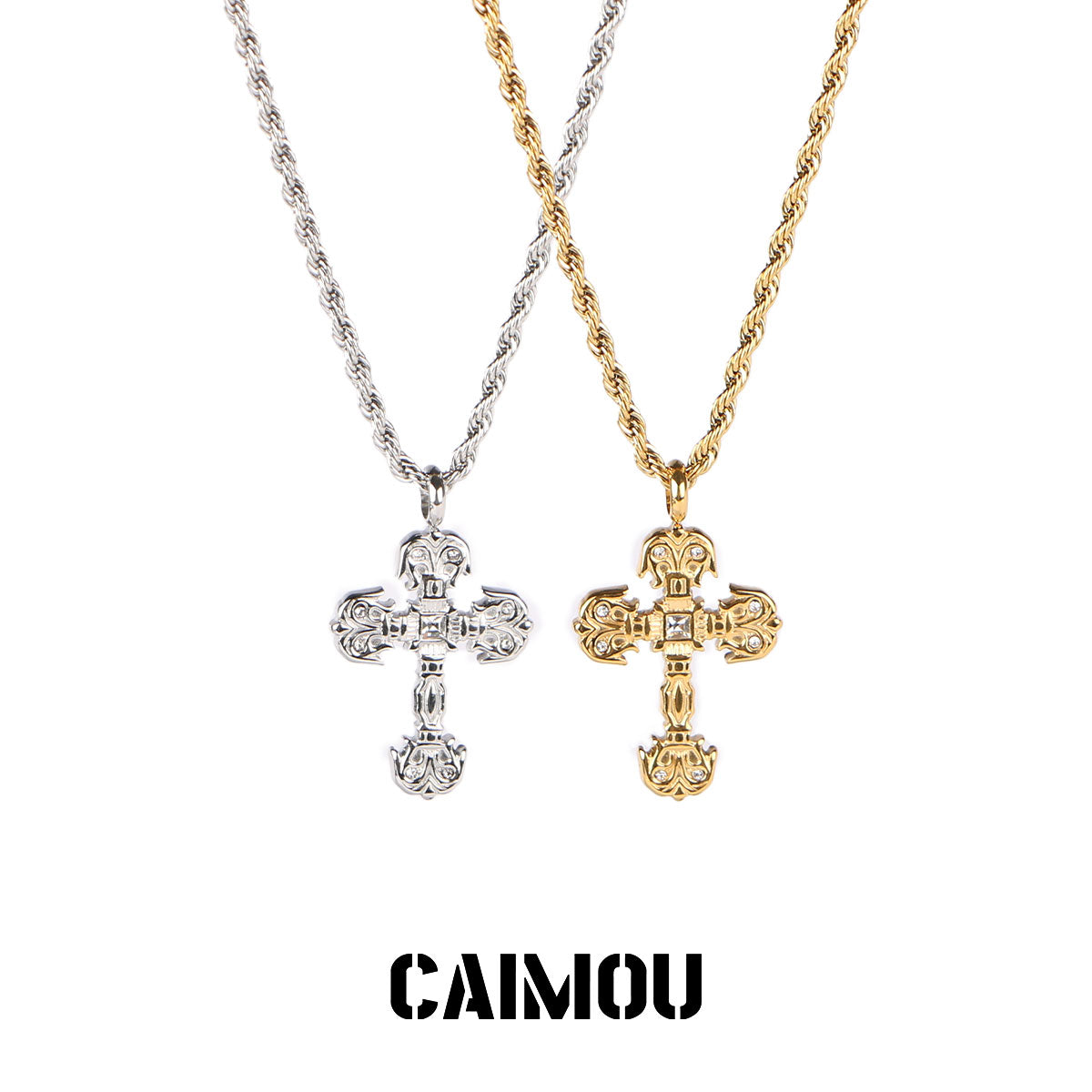 ✝️Textured Cross Necklace