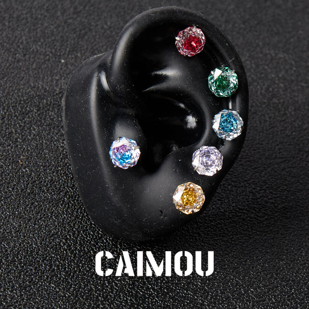 Rose Cut Zircon Stud Earrings