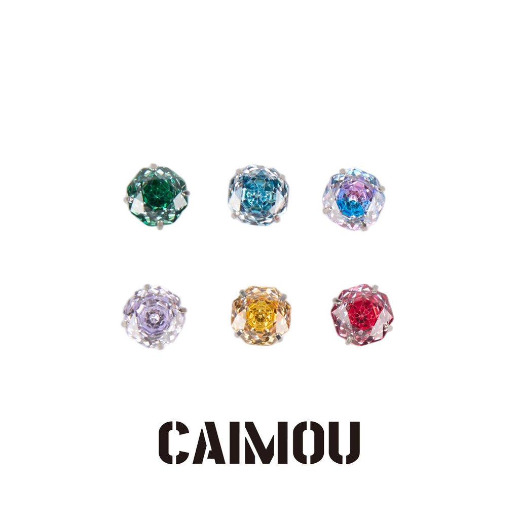 Rose Cut Zircon Stud Earrings