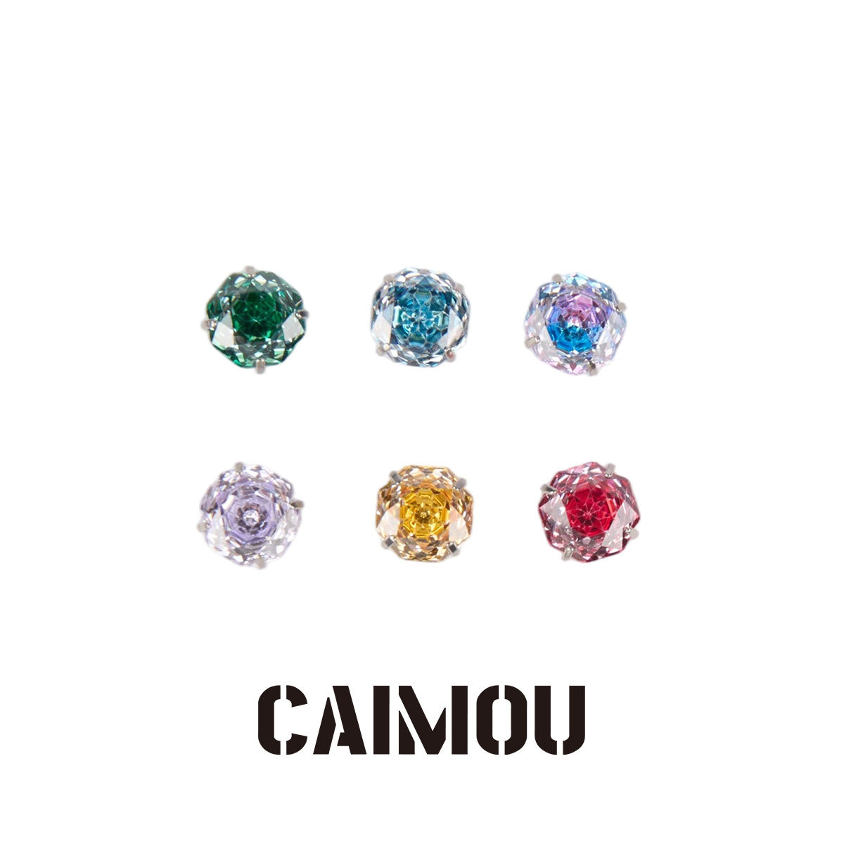 Rose Cut Zircon Stud Earrings