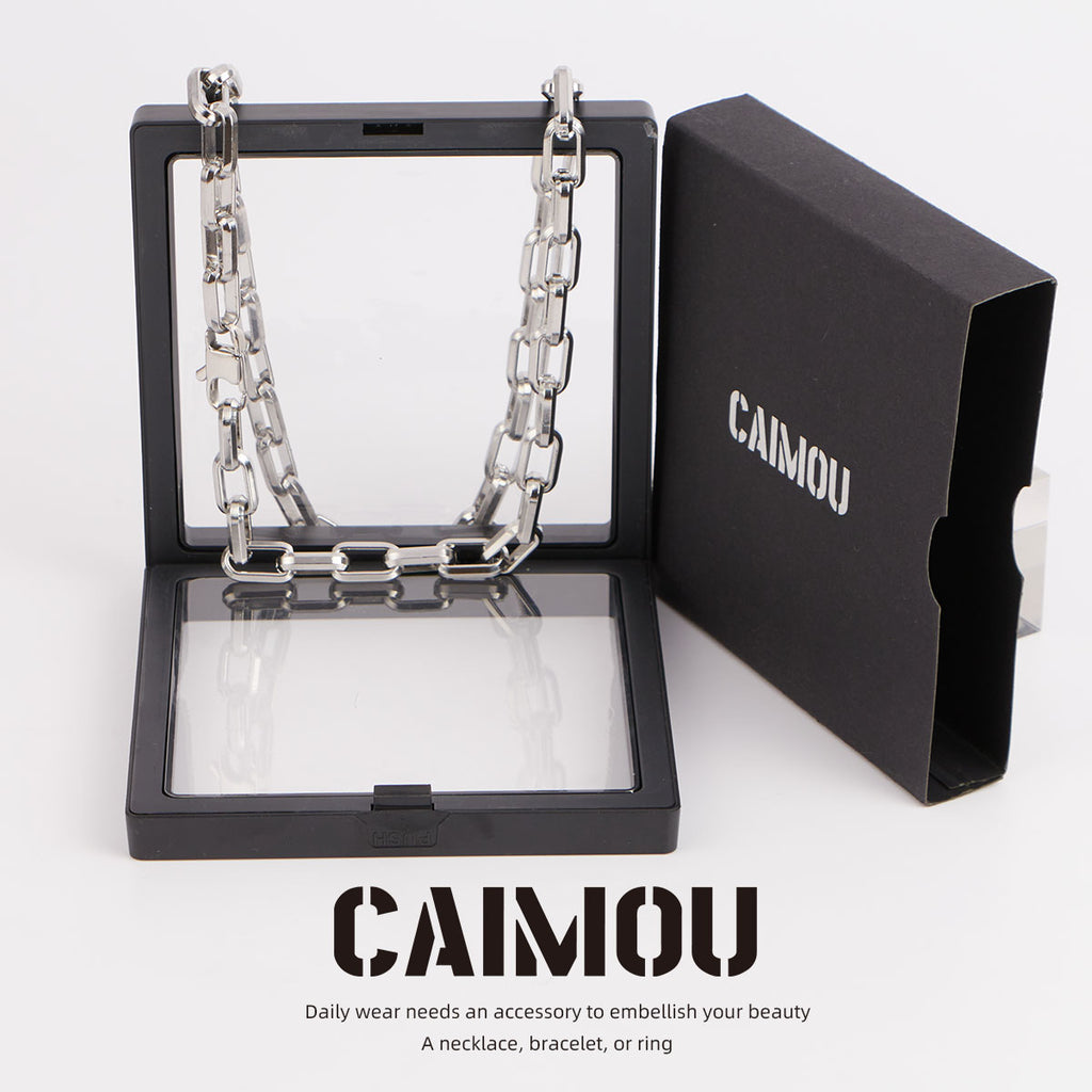 Rectangle Link Thick Chain Necklace