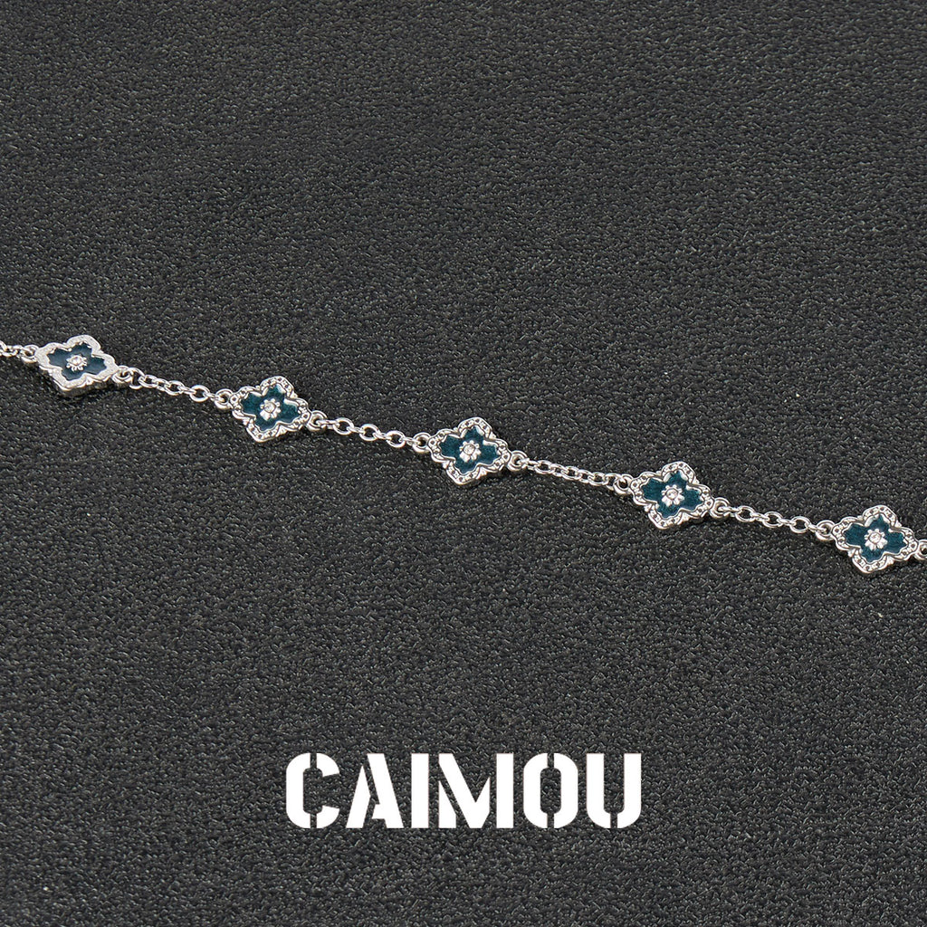 Stainless Steel Cross Flower Bracelet