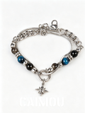 Octagram Blue Stone Beaded Bracelet
