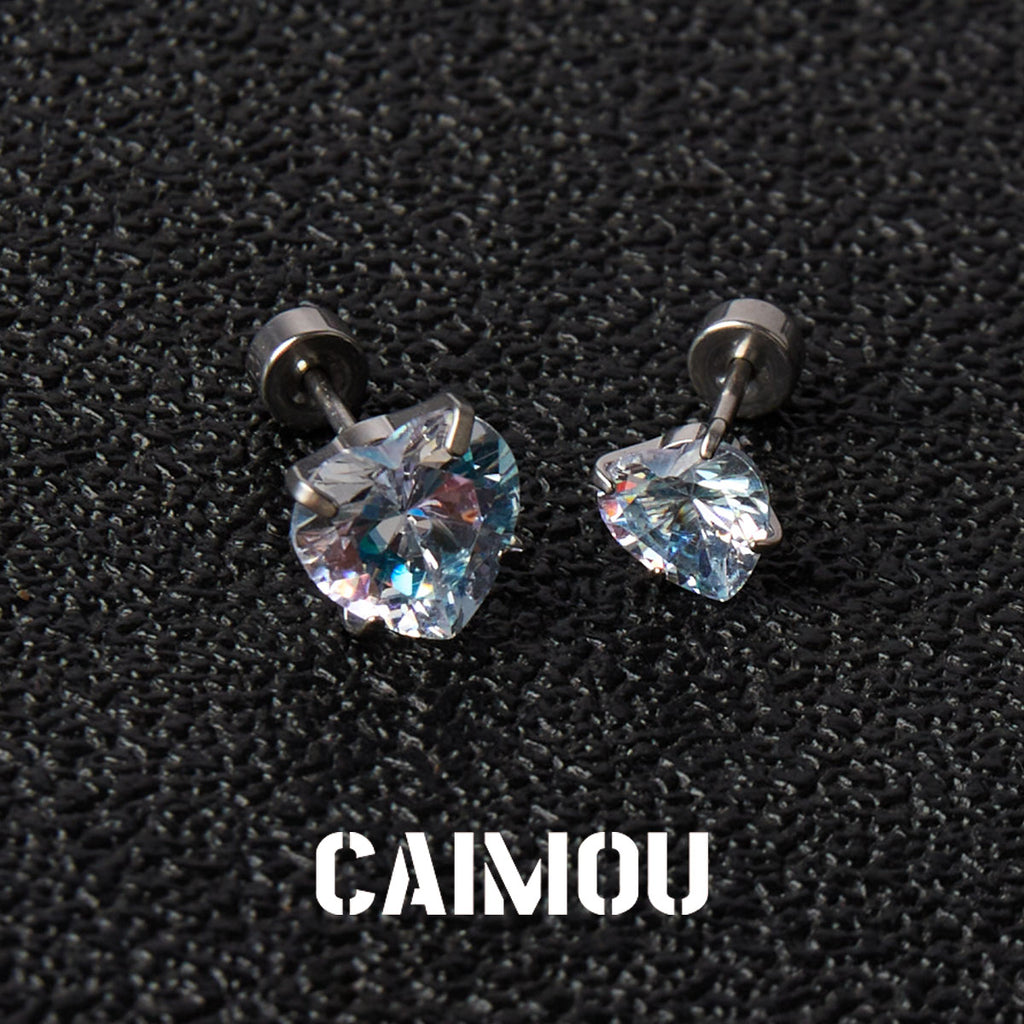 Heart Cubic Zirconia Stud Earrings