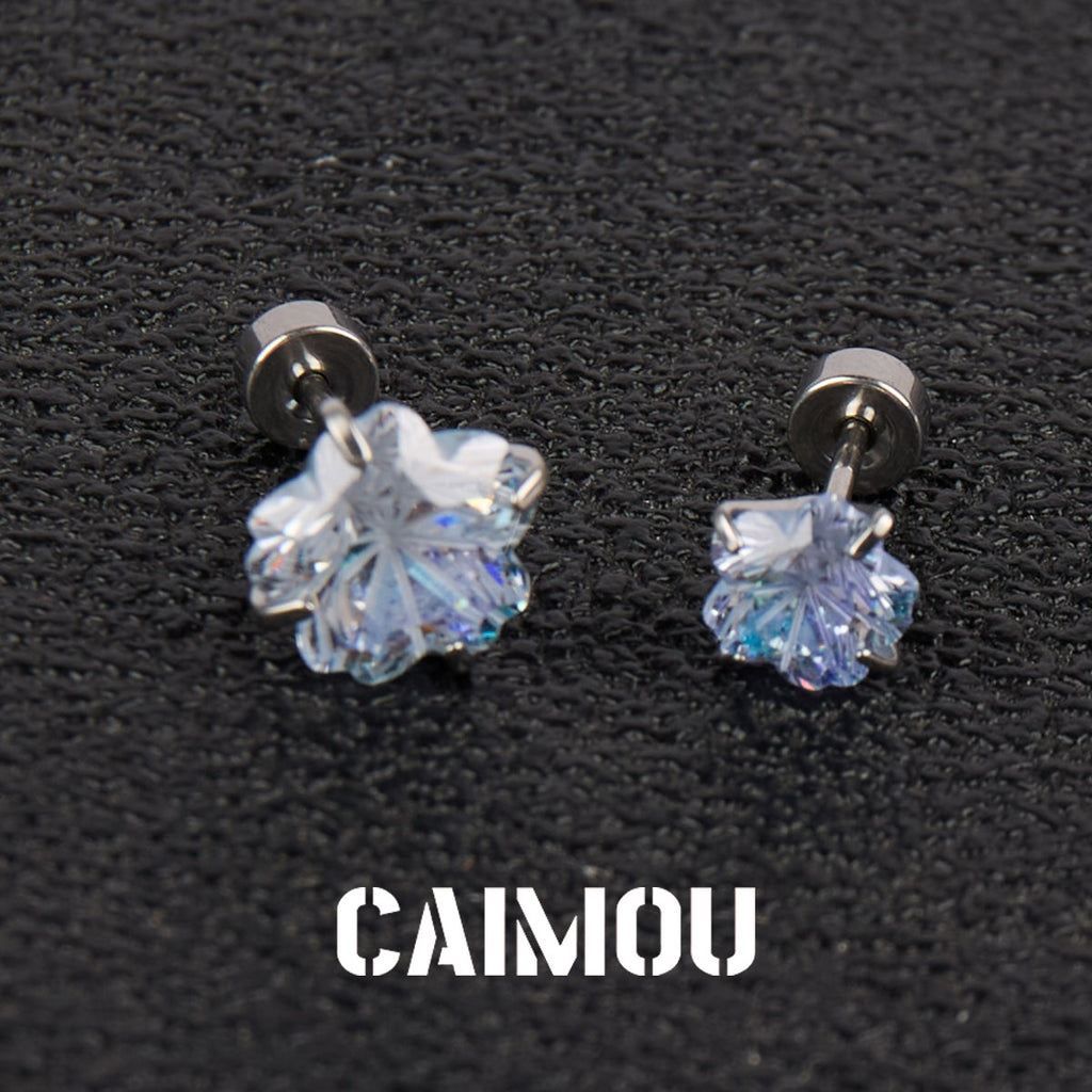 Sakura Cut Flower Zircon Stud Earrings