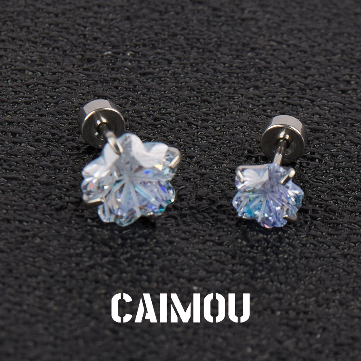 Sakura Cut Flower Zircon Stud Earrings