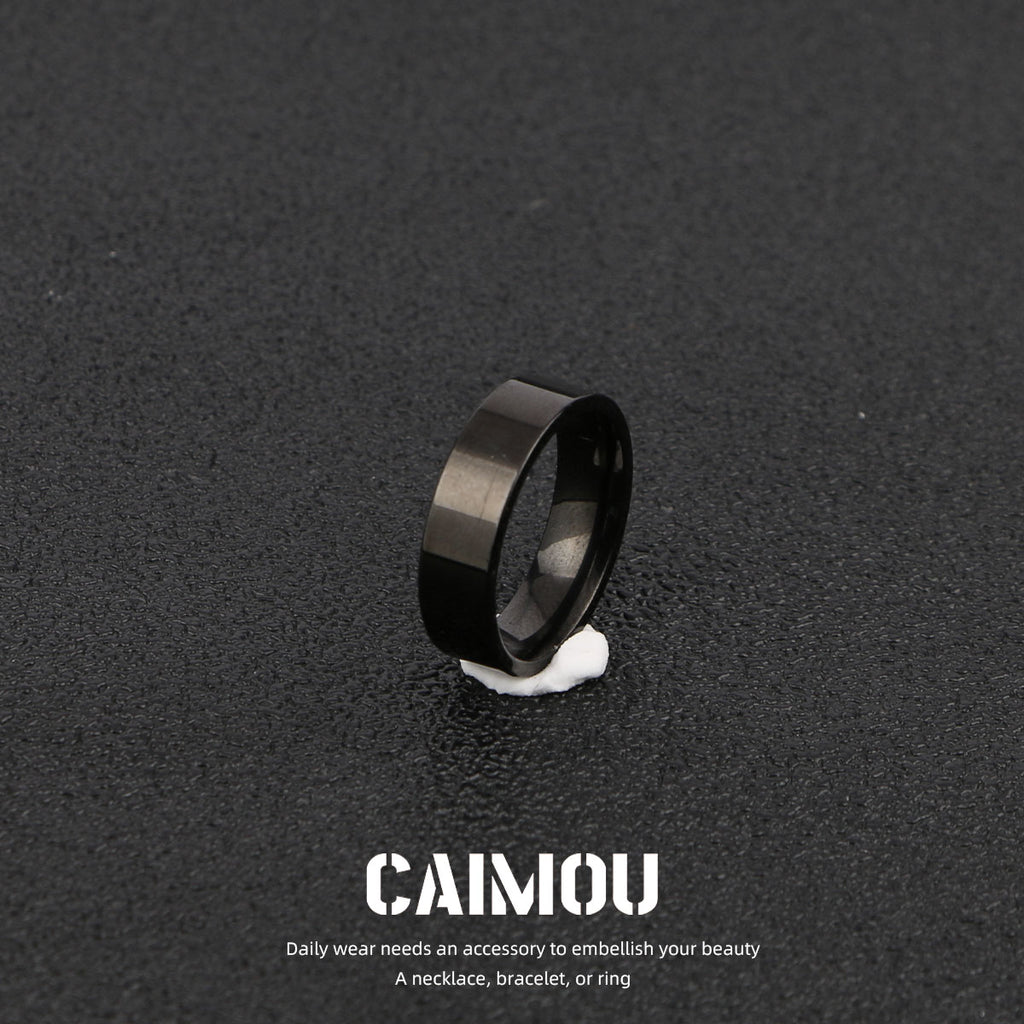 Black Titanium Steel Signet Rings (Multi Styles)