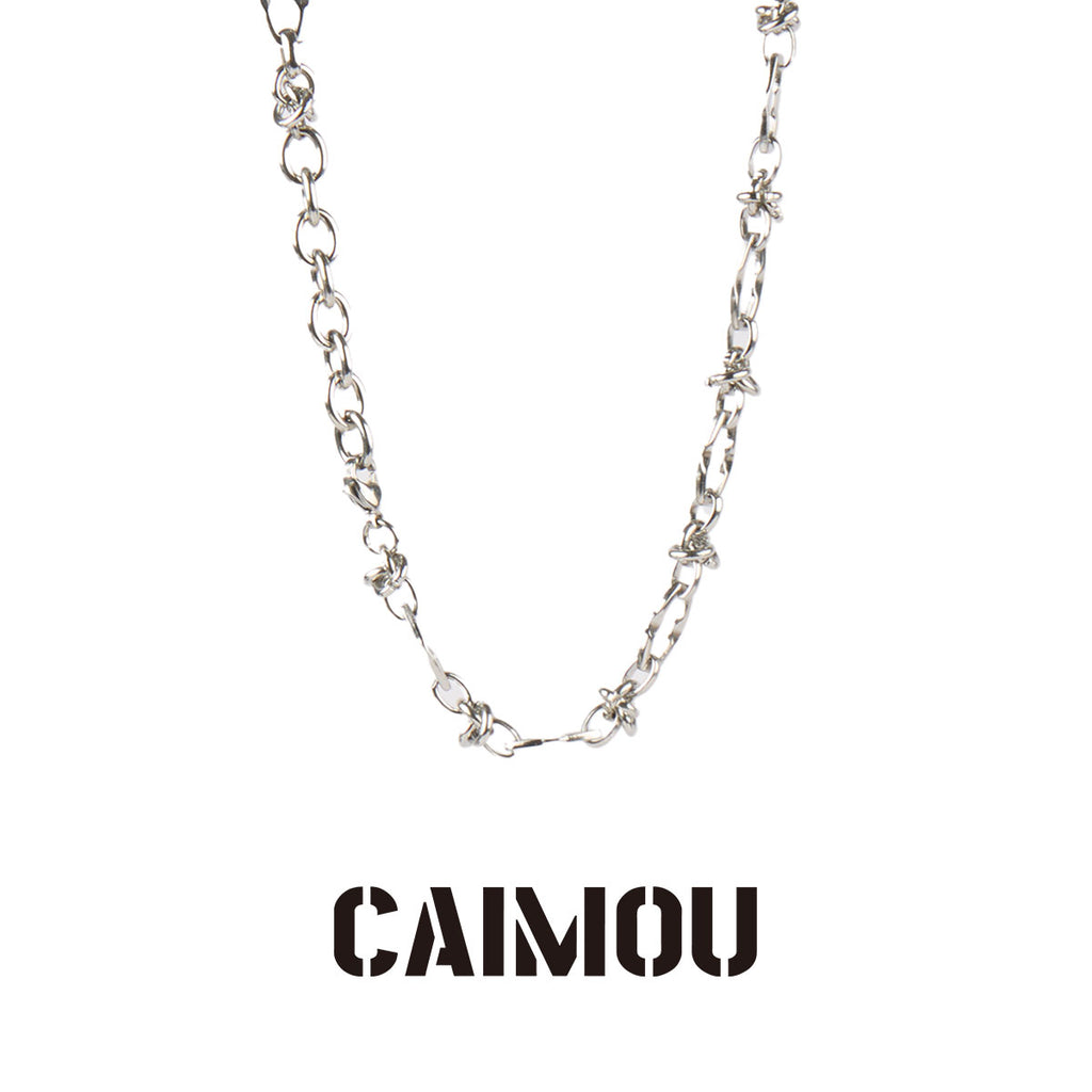 Lip Link Cuban Chain Necklace & Bracelet (Silver)