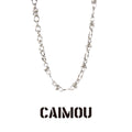 Lip Link Cuban Chain Necklace & Bracelet (Silver)