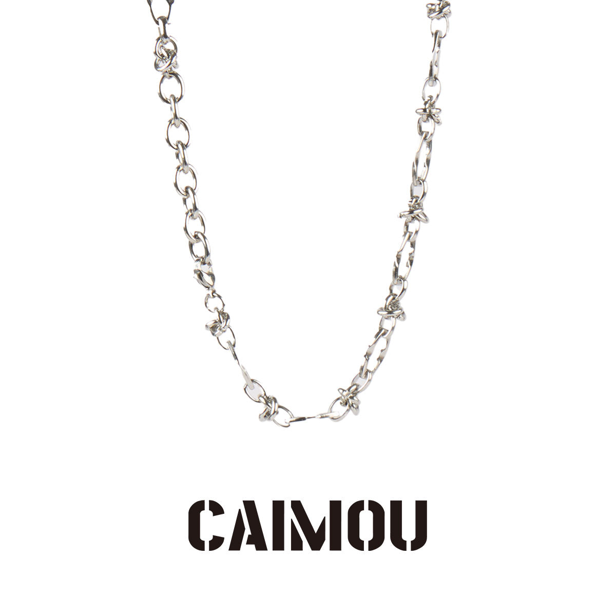 Lip Link Cuban Chain Necklace & Bracelet (Silver)