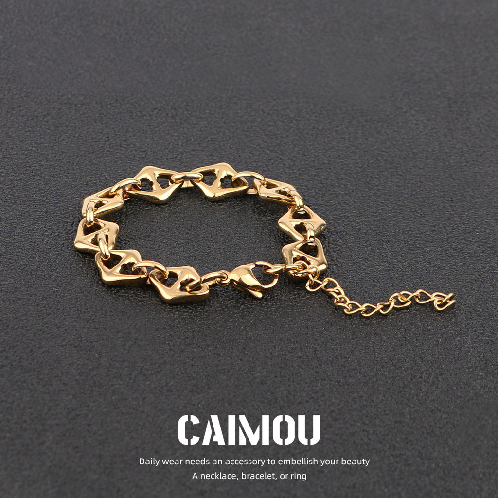 Geometric Rhombus Link Bracelet
