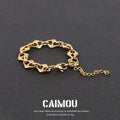 Geometric Rhombus Link Bracelet