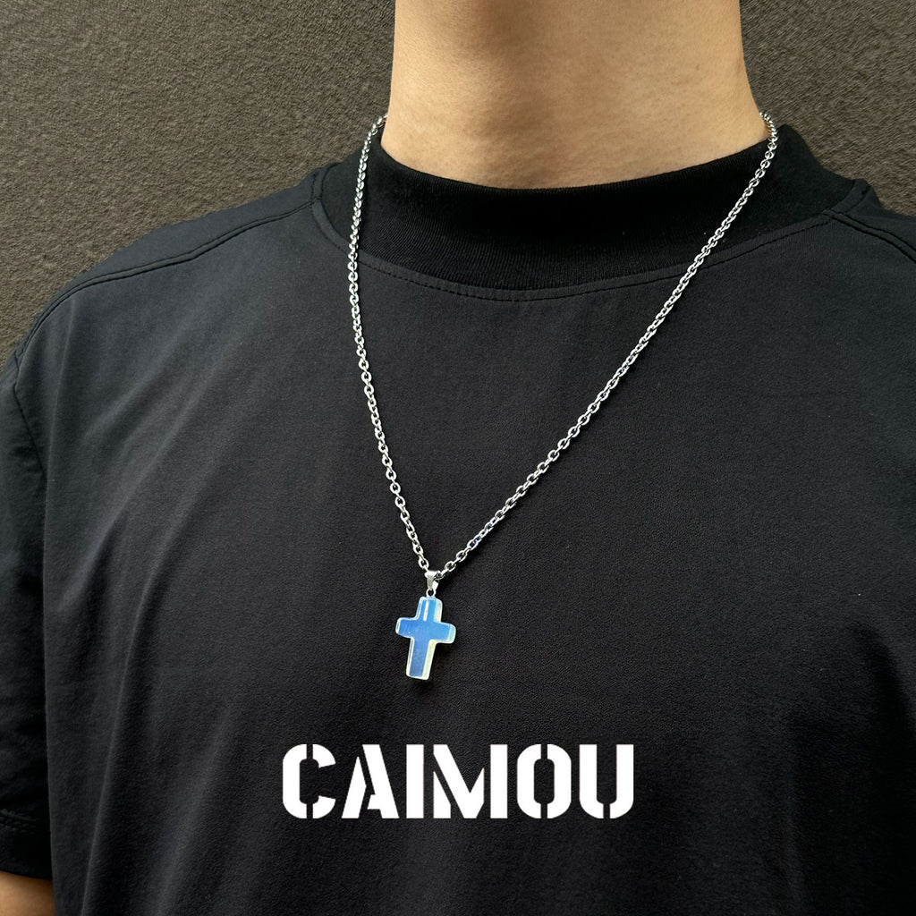 Stone Cross Pendant Necklace