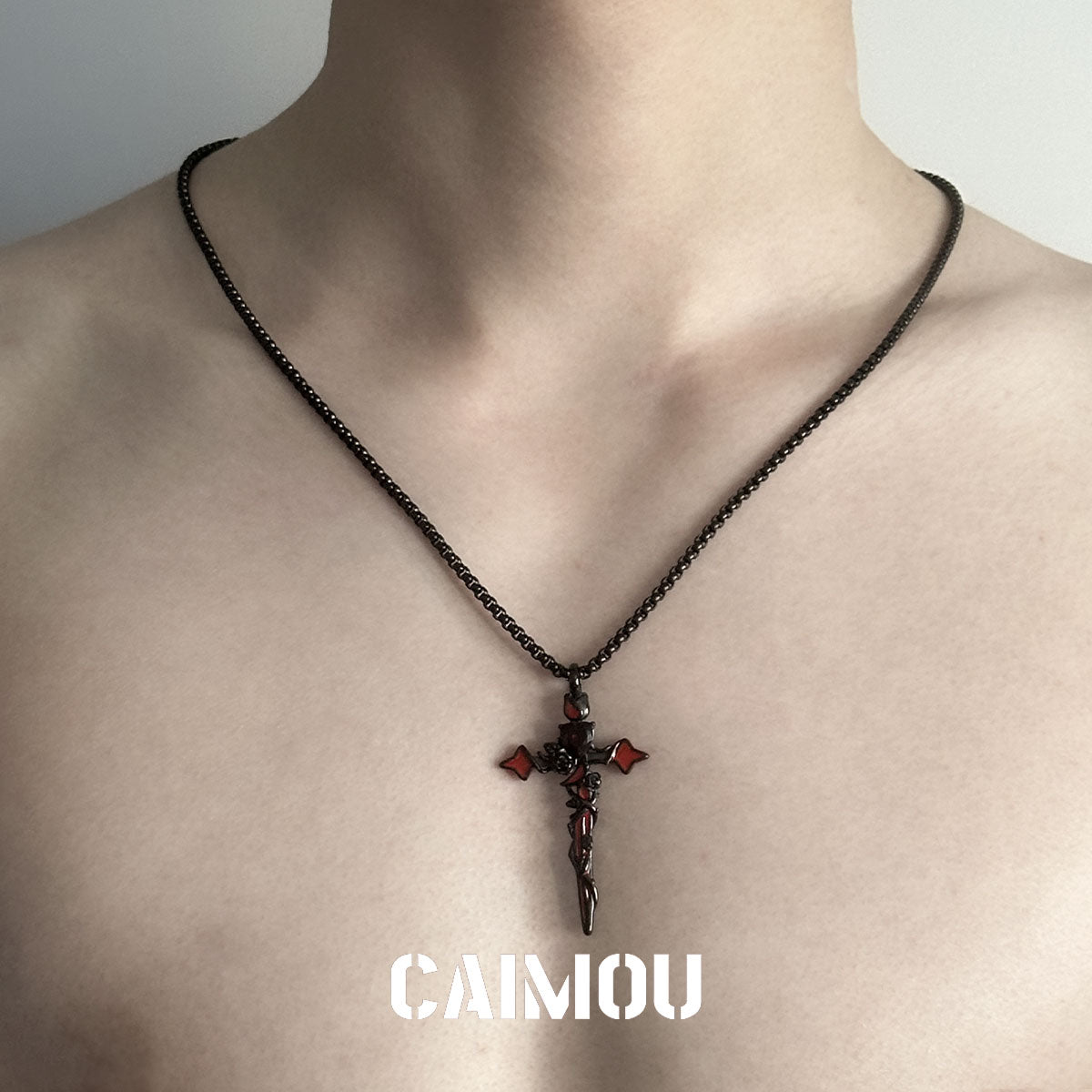 🌹✝️Cross Red Rose Necklace