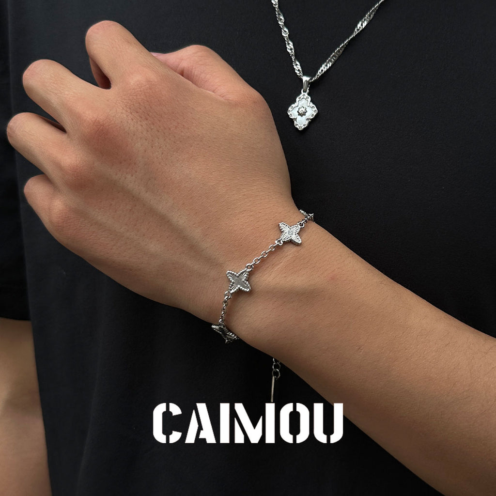 Four-Leaf Clover Thin Chain Bracelet