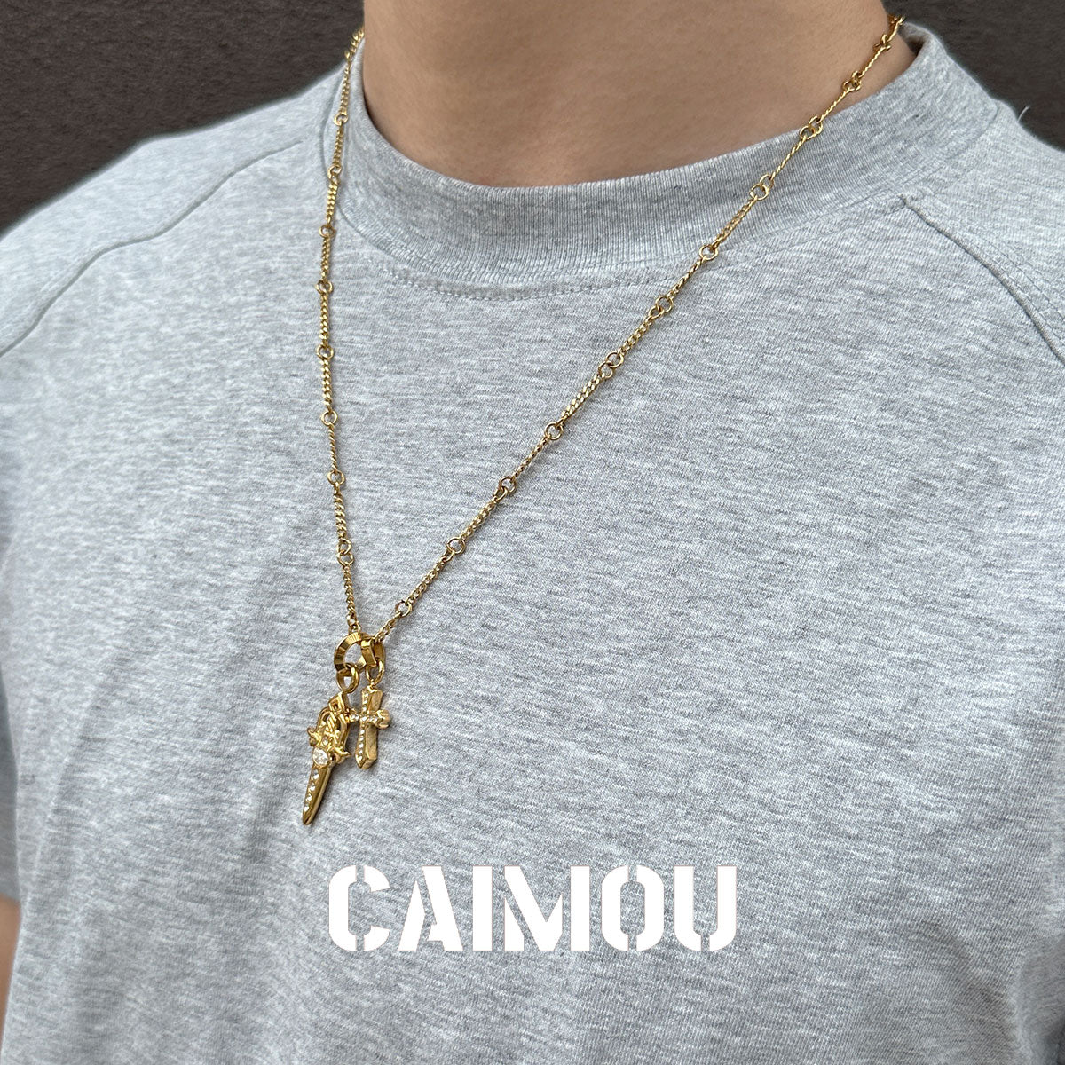 Sword & Cross Pendant Necklace