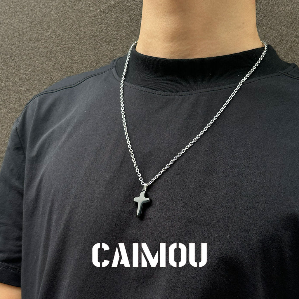 Stone Cross Pendant Necklace