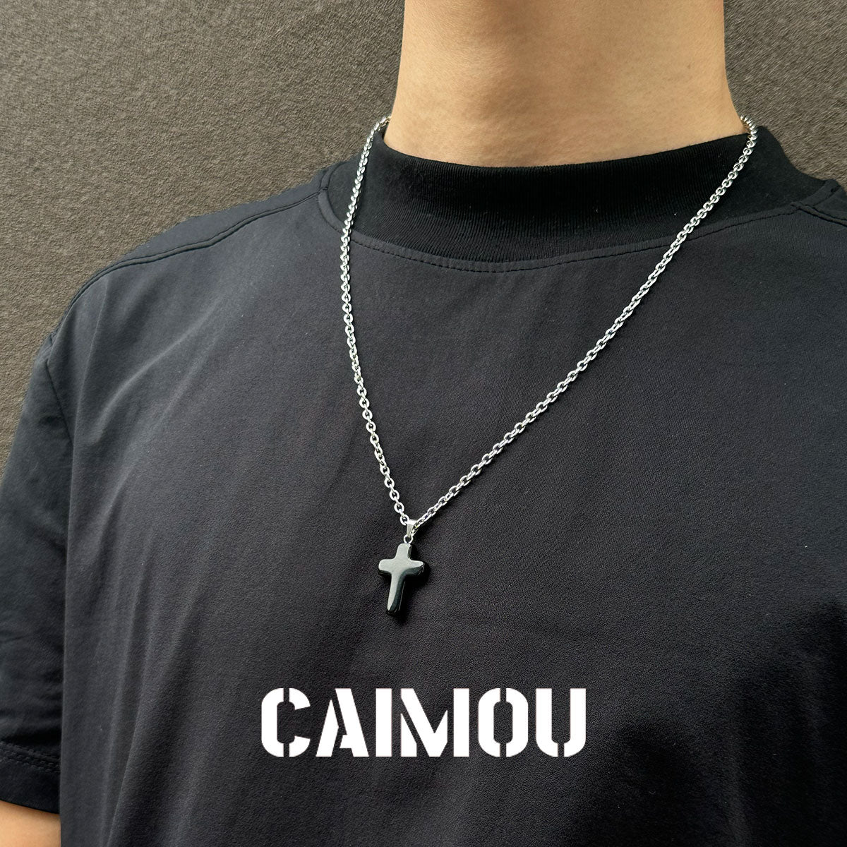 Stone Cross Pendant Necklace
