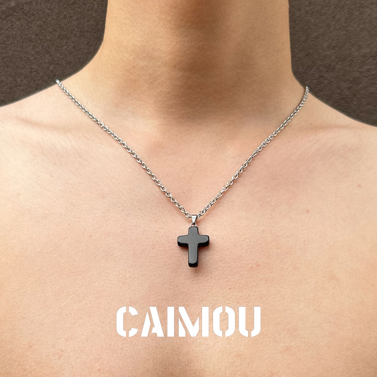 Stone Cross Pendant Necklace
