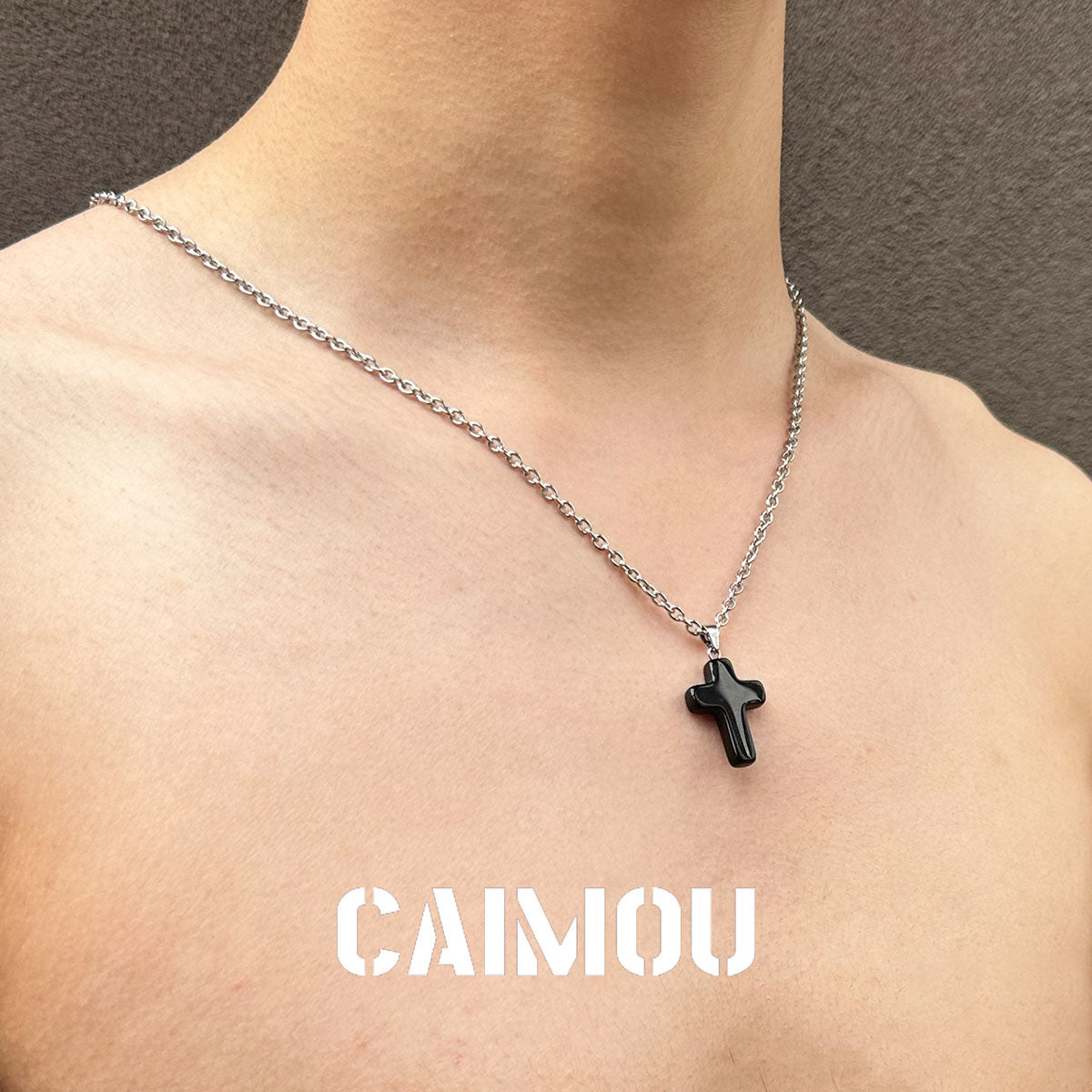 Stone Cross Pendant Necklace