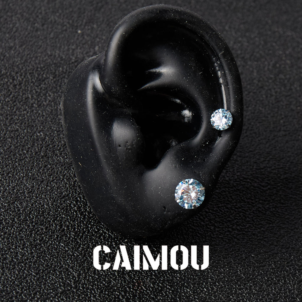 8 Hearts & 8 Arrows Round Zircon Stud Earrings